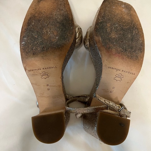 Loeffler Randall Fae Metallic Braided-Strap Platform Sandals Sz.8 - Picture 5 of 5